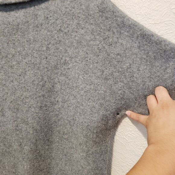 Theory Med Oversize Wool Hombre Gray Black Dress Turtleneck Adelina Nottingham - Picture 6 of 13